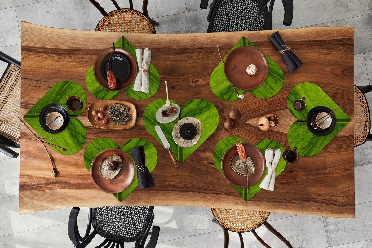 Onderleggers - Placemats - Placemats hartje - Bladeren - Plant - Groen - 8 stuks