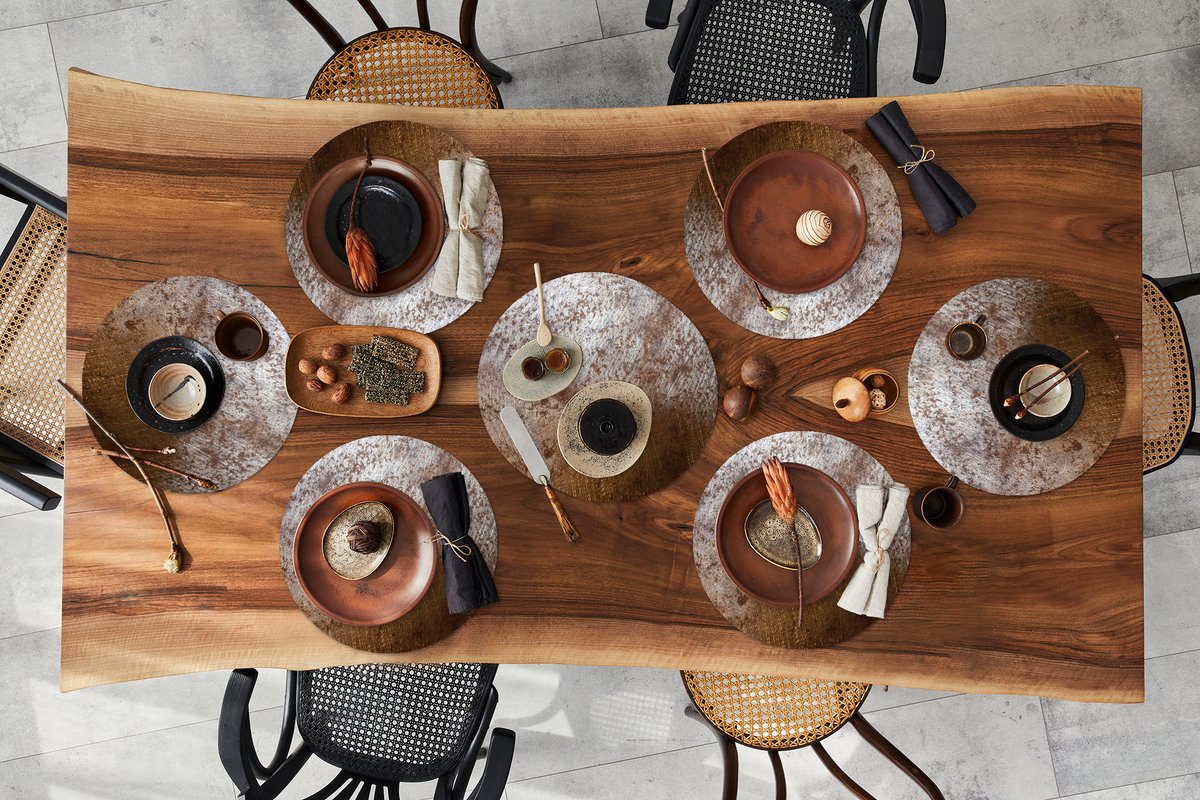 Ronde placemats - Onderlegger - Placemats rond - IJzer - Roest print - Verweerd - 10 stuks