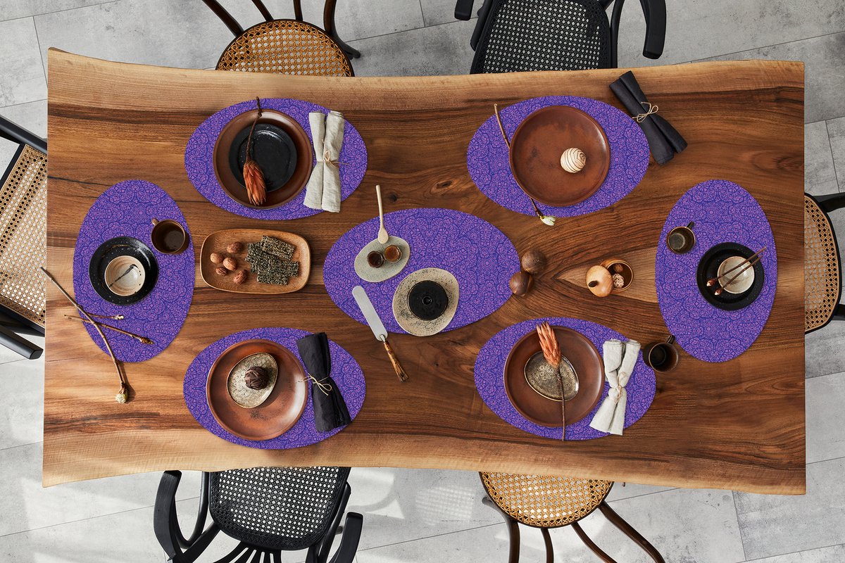 Placemats ovaal - Onderleggers - Ovale placemats - Mandala - Design - Abstract - Bohemian - 10 stuks