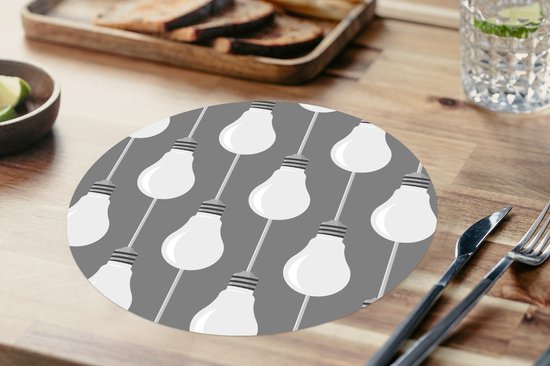 Sets de table ronds - Dessous de verre - Napperons ronds - Lampes - Motifs - Rétro - 10 pièces