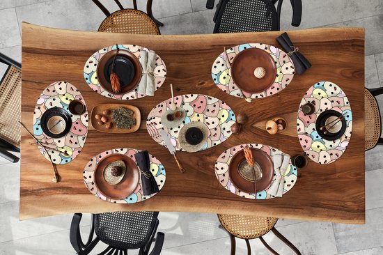 Napperons ovales - Sous-verres - Sets de table ovales - Coeur - Motif - Bébé - 10 pièces