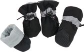 Chaussures Pour Chiens Avec Semelle Grip Fermeture Élastique Et Résistant À L'eau - 4 Pièces - Zwart - 6 x 5 cm