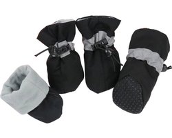 Hondenschoenen - Gripzolen - Elastische Sluiting - Spatbestendig - 4 St. - Zwart - 6 x 5 cm