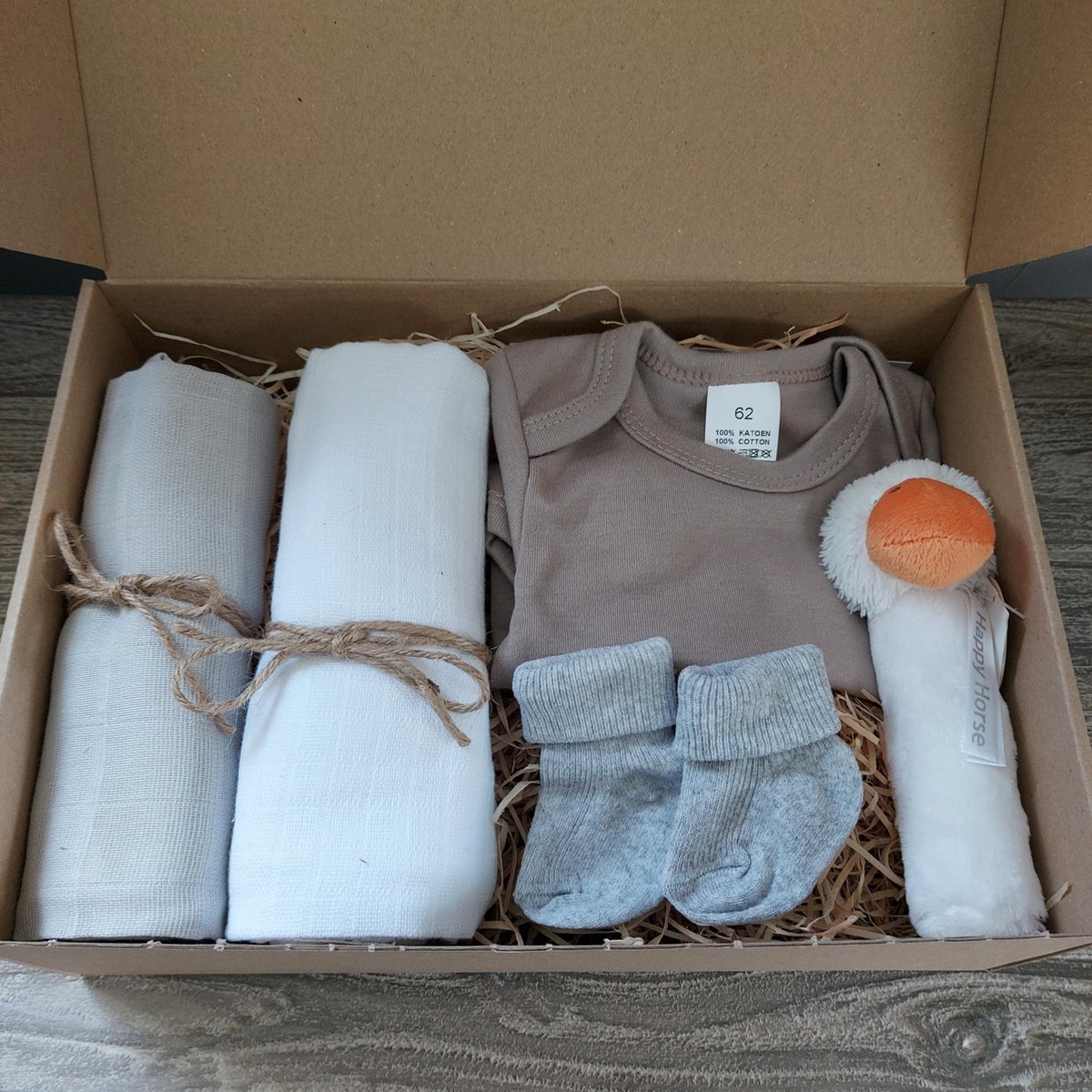 Goedkoopste Het blije snoetje - Babygeschenkset - babygiftset - kraamcadeau - grijs