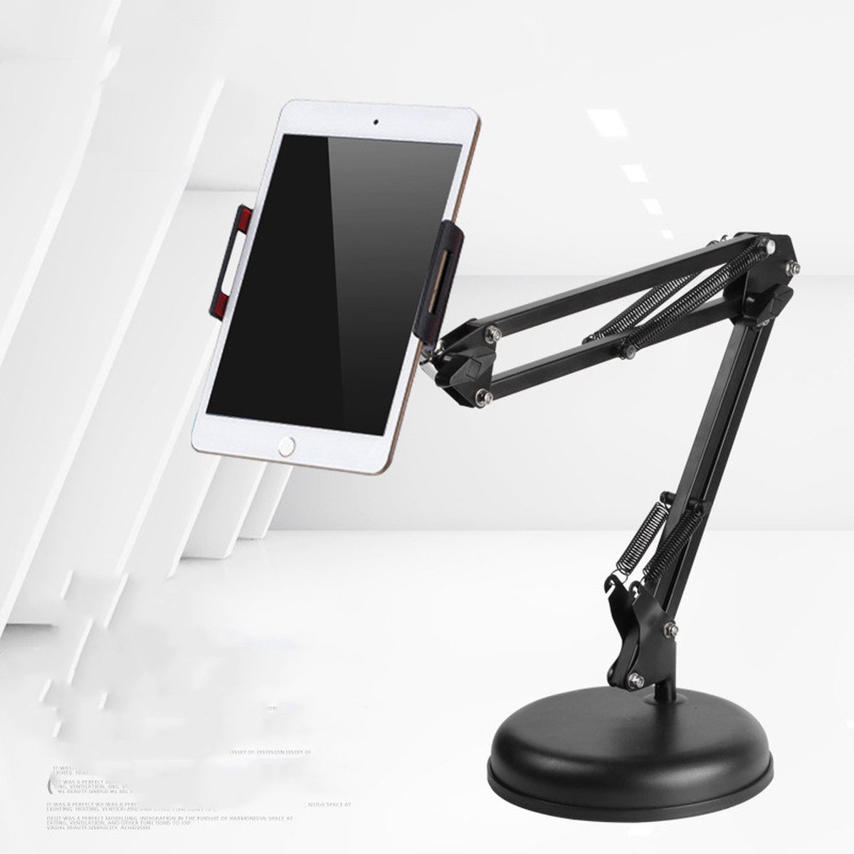 Universele Tablet / Smartphone houder / Tafelmodel met flexibele armen- Zwart