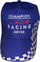 Cap blauw VER Champion Racing met Nederlandse vlag | race supporter fan pet | Grand Prix circuit Zandvoort | Formule 1 fan | Max Verstappen / Red Bull racing supporter | wereldkampioen / kampioen / world champion | racing souvenir
