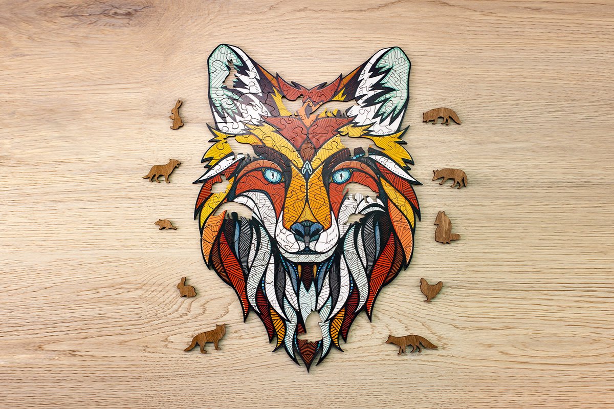 Eco Wood Art Houten Legpuzzel Vos - Puzzel Volwassenen - Dierenpuzzel - Hout