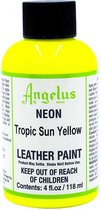 Angelus Leather Acrylic Paint - textielverf voor leren stoffen - acrylbasis - 118ml - Neon - Tropic Sun Yellow