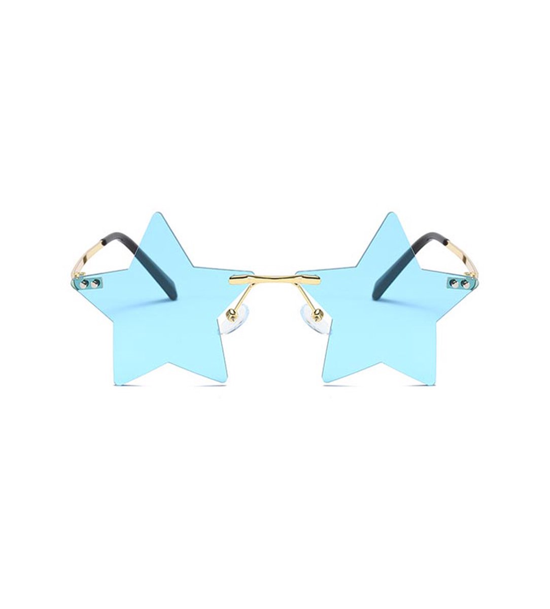 Freaky Glasses - Ster zonnebril - Festival rave bril - Heren - Dames - Blauwe lenzen