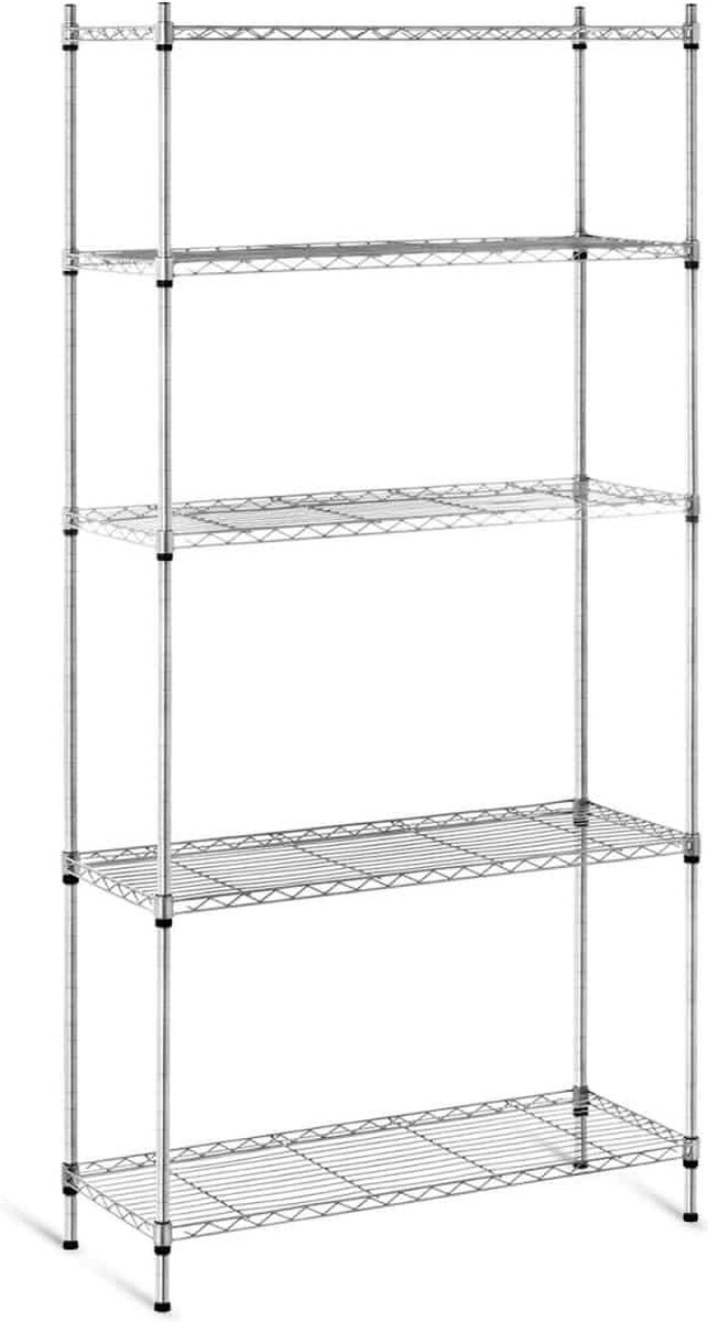 Royal Catering RCMR-760P19 Metalen Opbergrek Zwart 3 Etages tot 120kg Belasting 60 x 35 x 77 cm Ideale Kast voor in de Horeca of in Huis
