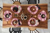 Placemat organisch - Placemats organic - Onderleggers - Design - Kers - Patroon - 6 stuks