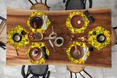 Placemats hexagon - Onderleggers placemats - Placemat zeshoek - Pompoenen - Patronen - Bloemen - 6 stuks