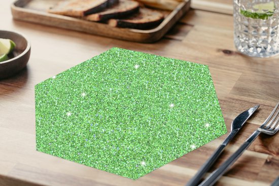 Napperons hexagon - Dessous de verre - Set de table hexagonal - Olivine - Pierres précieuses - Zodiac - Pierre de naissance - Motifs - Lot de 6