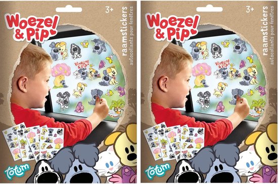 punch Schandalig Magazijn 2x pakjes raam/autoraam kinder stickers - 70x stuks - In Woezel en Pip  thema | bol.com