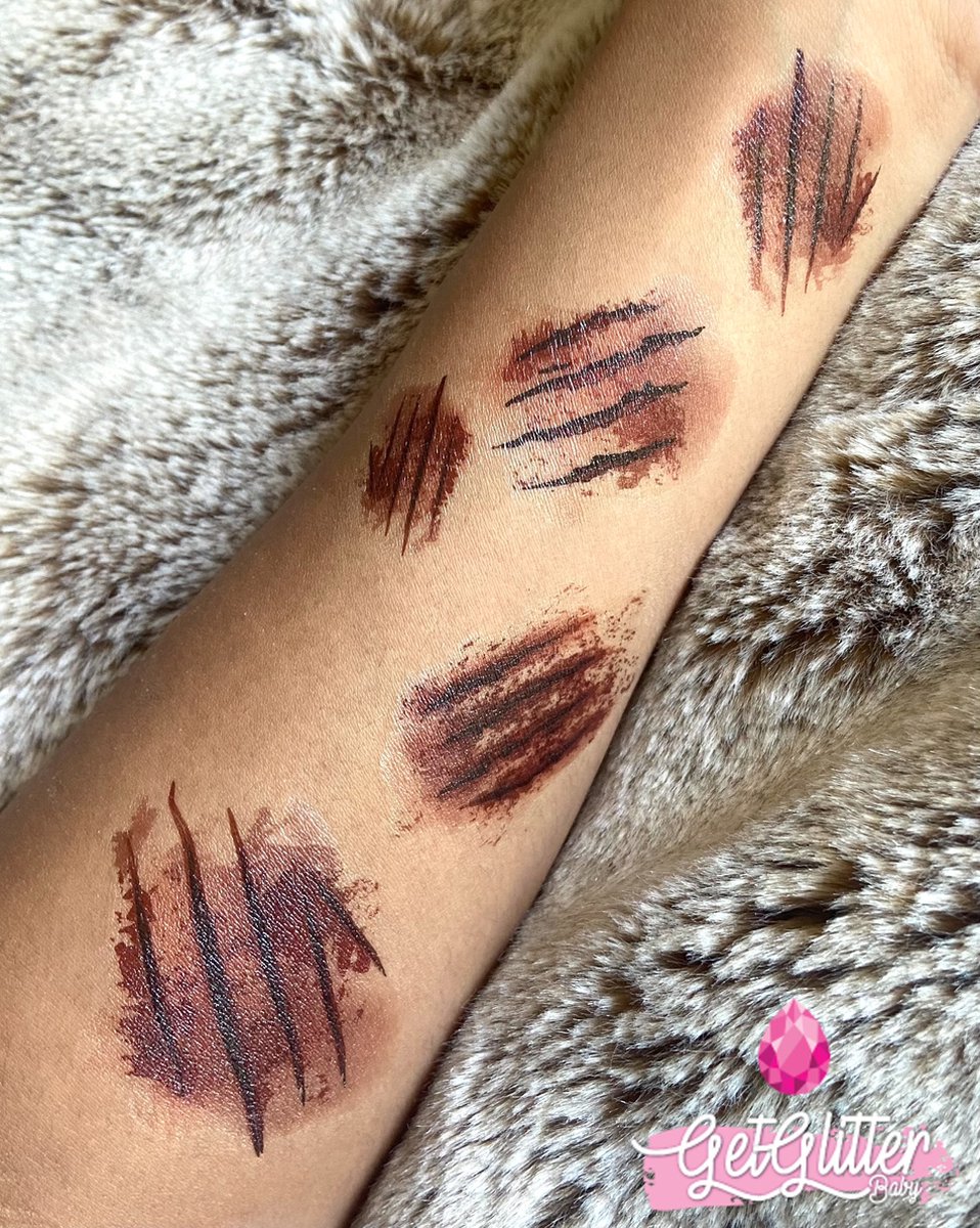 GetGlitterBaby® - Krabwond Tattoo Halloween Decoratie Versiering / Carnaval Schmink Make Up Plak Tattoos Bloed / Tijdelijke Fake Tattoo Snee Snijwond Tattoe / Nep Tatoeage - Wond Wonden Krabwonden — afbeelding 6