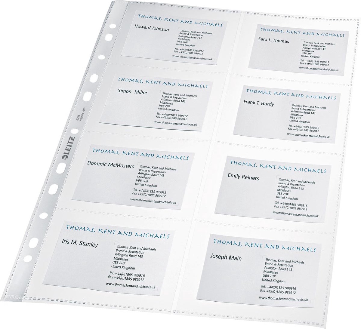 Leitz - Showtas 4758 11-gaats voor 8 visitekaartjes | 10 stuks