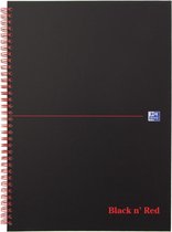 Notitieboek oxford black n' red a4 ruit karton - 5 stuks
