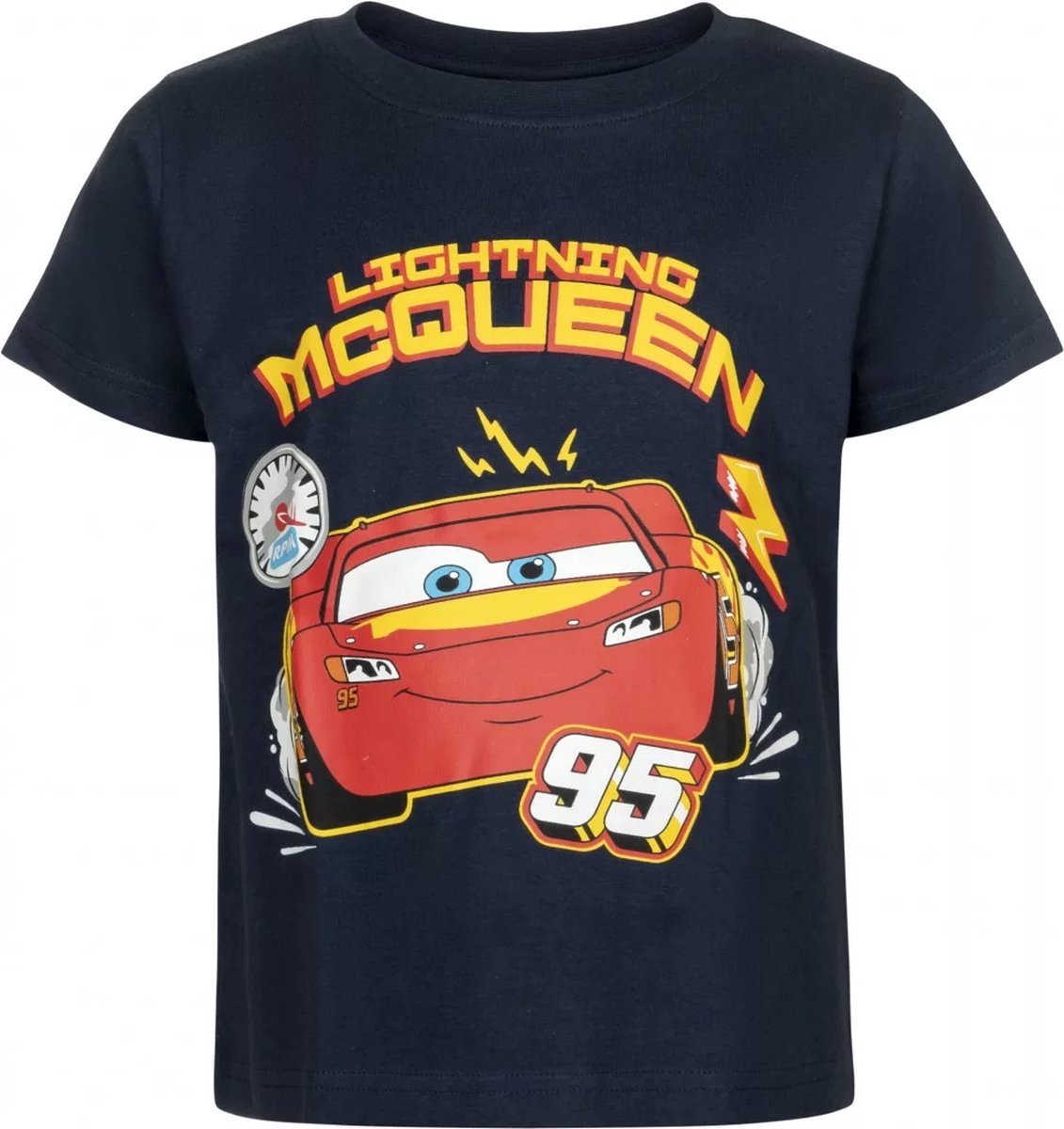 Cars T-shirt Zwart McQueen Maat 110/116