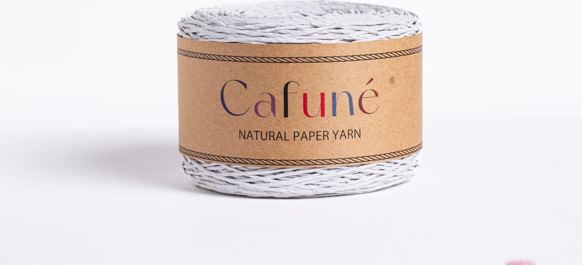Papiergaren - Lichtgrijs - 2 mm - 230m - 250gr - Breien - Haken - 100 % papier