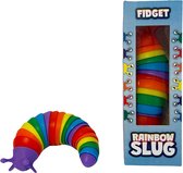 Fidget regenboog slak - Fidget toys - Rainbow slug - TikTok - 10 cm - Kunststof - multicolor