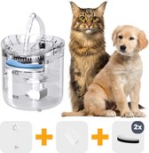 MIRO® Drinkfontein Kat - Waterfontein & Katten fontein - 1.8 Liter - Fluisterstil - Waterdispenser - Drinkbak Hond Anti Knoei + Extra Drinkfontijn Filters Navulling