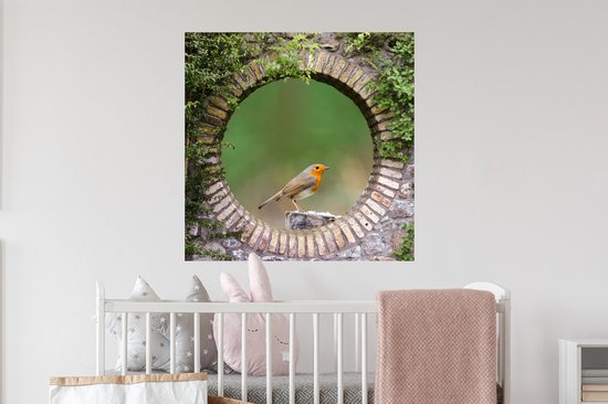 Stickers muraux - Film autocollant - Vogel - Transparent - Rouge-gorge - 80x80 cm - Film adhésif - Stickers muraux Chambre d'enfant - Papier peint autocollant - Papier peint autocollant - Film autocollant