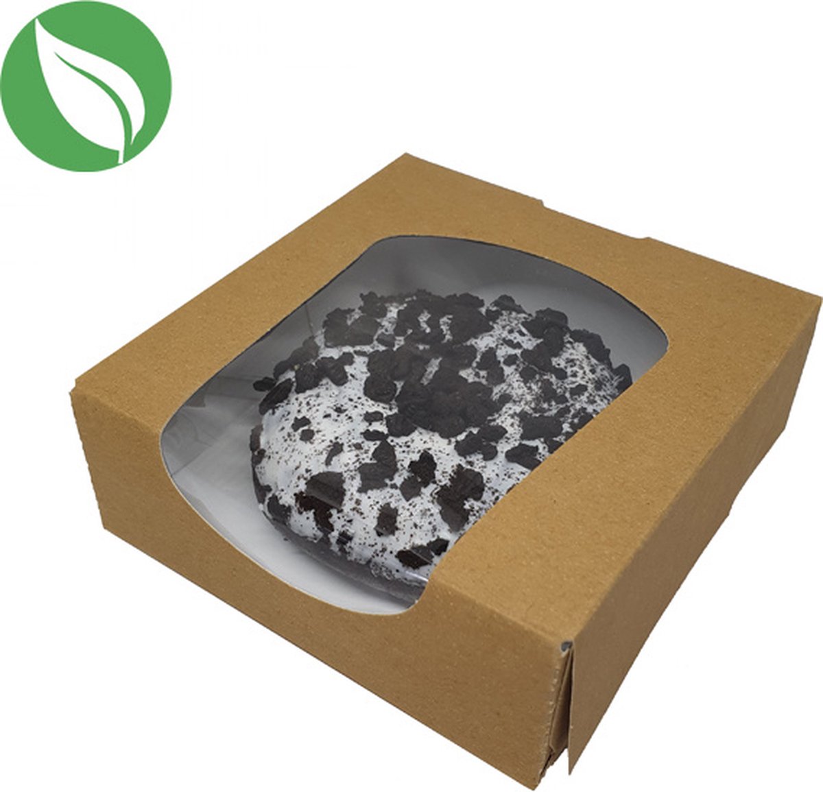 Biologisch kraft doosje voor 1 donut, brownies, macarons, chocolade, etc. (250 stuks)