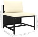 Module noir avec coussins crème, 60x54x32cm.