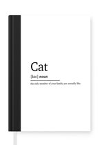Notitieboek - Schrijfboek - Quotes - Kat definitie - Cat - Spreuken - Woordenboek - Notitieboekje klein - A5 formaat - Schrijfblok