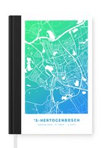 Notitieboek - Schrijfboek - Stadskaart - 's-Hertogenbosch - Blauw - Groen - Notitieboekje klein - A5 formaat - Schrijfblok - Plattegrond