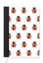 Notitieboek - Schrijfboek - Lieveheersbeestje - Insect - Patroon - Notitieboekje klein - A5 formaat - Schrijfblok