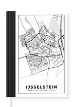 Notitieboek - Schrijfboek - Kaart - IJsselstein - Zwart - Wit - Notitieboekje klein - A5 formaat - Schrijfblok