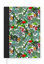 Notitieboek - Schrijfboek - Patroon - Planten - Jungle - Notitieboekje klein - A5 formaat - Schrijfblok