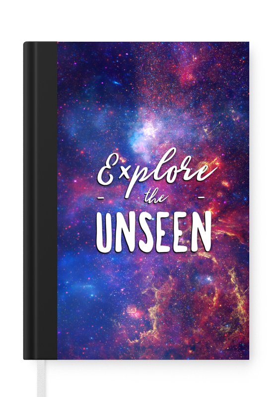 Carnet - Cahier d'écriture - Espace - 'Explore the unseen' - Citations - Proverbes - Garçons - Filles - Enfants - Carnet - Format A5 - Bloc-notes