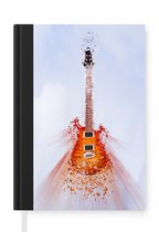 Notitieboek - Schrijfboek - Een elektrische gitaar in de lucht - Notitieboekje klein - A5 formaat - Schrijfblok