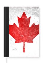 Notitieboek - Schrijfboek - Vlag van Canada op roestvrij staal - Notitieboekje klein - A5 formaat - Schrijfblok