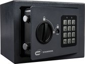STANDERS - Elektronische kluis - 4L - 15 x 20 x 15 cm - Wandkluis - Codekluis - 2 veiligheidssleutels - Elektronische wachtwoordkluis