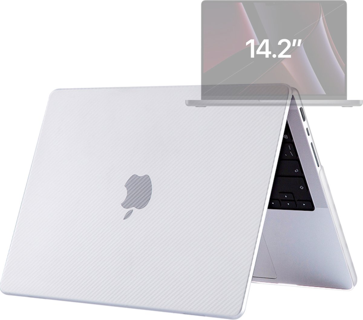 Macbook Pro 14 inch Case - Macbook Pro 14 inch Cover - Macbook Pro M1 (14-inch) A2442 Hardcover Hardcase - Transparant