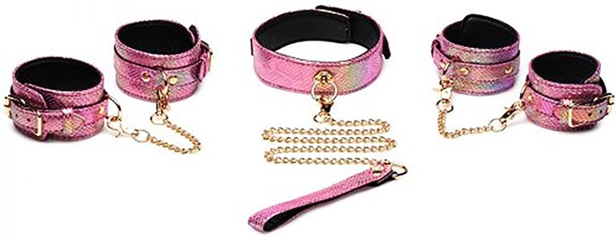 Goedkoopste XR Brands Bondageset met Slangenprint pink