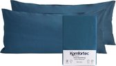 Komfortec Set van 2 Premium Jersey Kussenslopen 40x80 cm - Superzachte Kussenhoes – 100% Katoen – 150 g/m² - Blauw