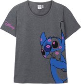 Stitch t-shirt dames grijs loose kisses - L