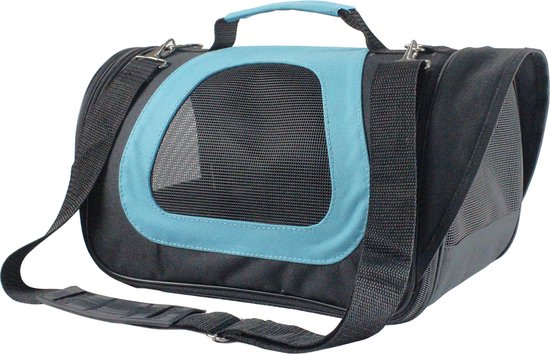 Nobleza 41JOG Draagbare Reistas Hond & Kat - Dieren draagtas - Transporttas  - L34 x B21 x H22 cm - S - Blauw