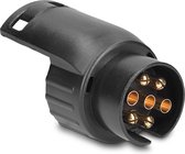 Navaris trailer plug adapter 12V - 7 pins naar 13 pins - Connector voor caravans en aanhangers - Trekhaak aansluiting - Zwart