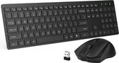 Draadloos Toetsenbord met Muis Set - Soft Touch Toetsen - Qwerty Draadloos Toetsenbord met Muis Set - Soft Touch Toetsen - Qwerty