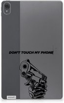 Tablet Hoesje met foto Lenovo Tab P11 | P11 Plus Siliconen Bumper Gun Don't Touch My Phone met doorzichte zijkanten
