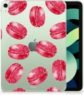 Tablet Hoes iPad Air (2020/2022) 10.9 inch Back cover met naam Pink Macarons met transparant zijkanten