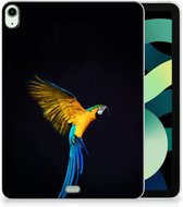TPU Siliconen Hoesje iPad Air (2020/2022) 10.9 inch Back Case Papegaai met doorzichte zijkanten