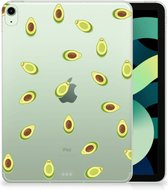 Tablethoesje iPad Air (2020/2022) 10.9 inch Siliconen Back Case Avocado met doorzichte zijkanten