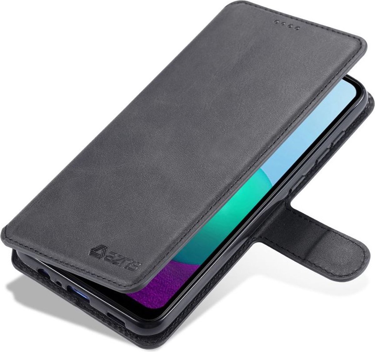 AZNS Hoesje Wallet Book Case Kunstleer Zwart Geschikt voor Samsung Galaxy M02