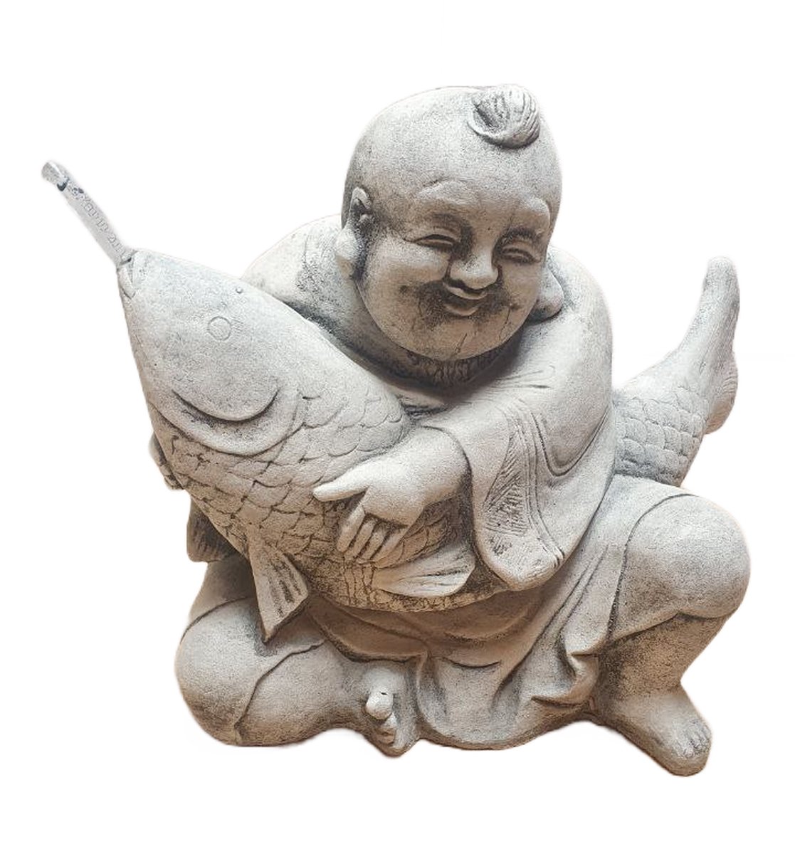 Tuinbeeld Boeddha met Koi karper- Incl spruitstuk vijver Decoratie voor  binnen/buiten... | bol.com